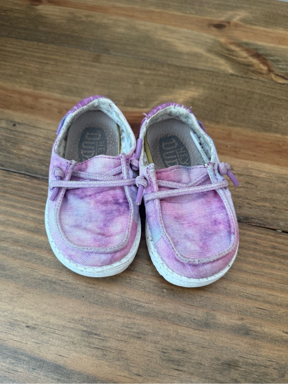 Toddler Pink Tie-Dye Hey Dude, Baby Girl Hey Dudes, Size 5, Pink Hey Dudes